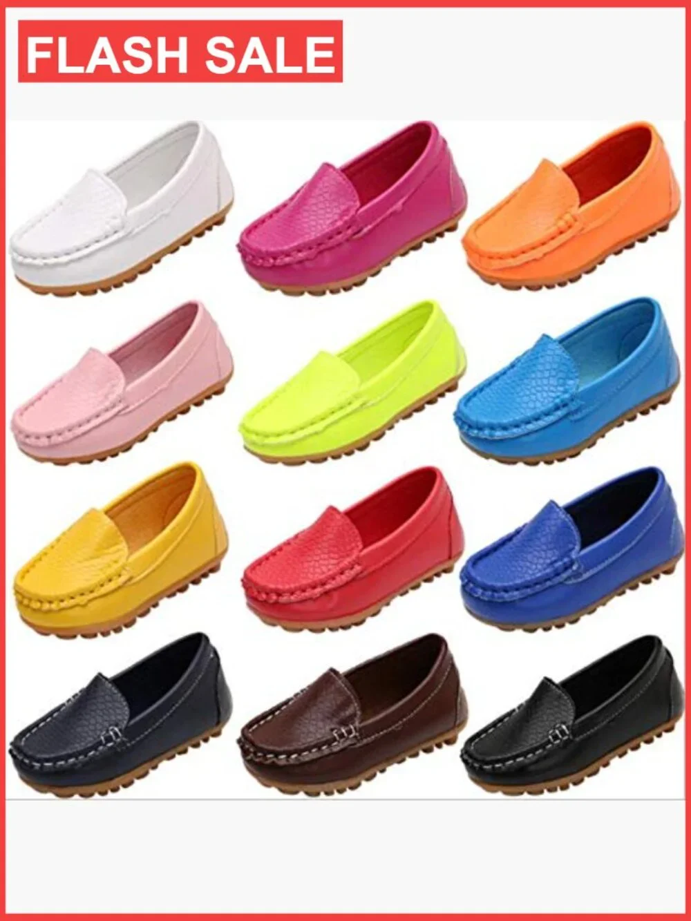 Toddler Slip-On Loafers Boys Girls Soft PU Leather Mocc